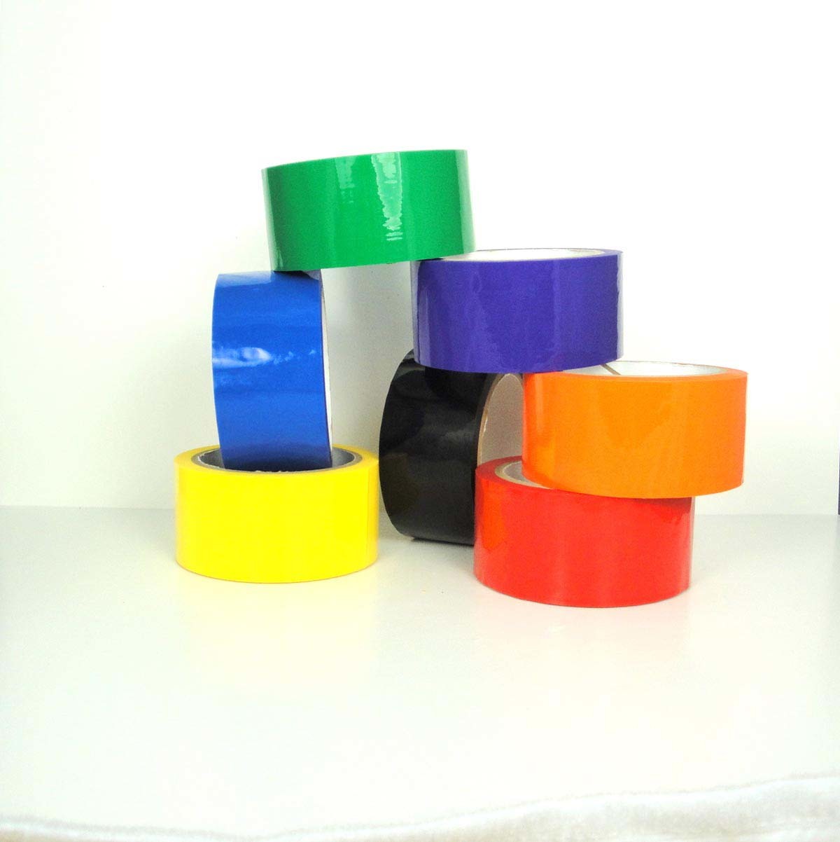 6 Colored Packing Tape, Moving Tape, 2 Inch x 110 Yards, 2.0 Mil Thick, (6  Rolls red,Yellow,Green,Orange,Blue,Black) Heavy Duty Carton Sealing Tape :  Office Products 